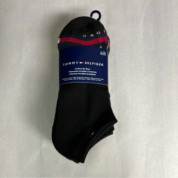 New Tommy Hilfiger Socks Women’s 6 Pair Black Cushion No Show Socks Activewear - Picture 12 of 12